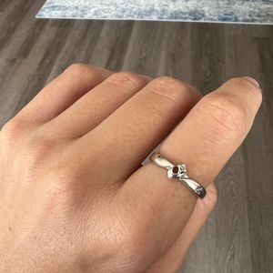 Silver Diamond Ring Size 5.5